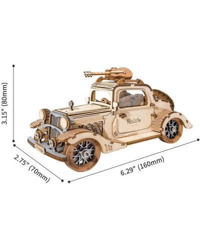 Дървен 3D пъзел Robo Time от 164 части - Винтидж автомобил - 2